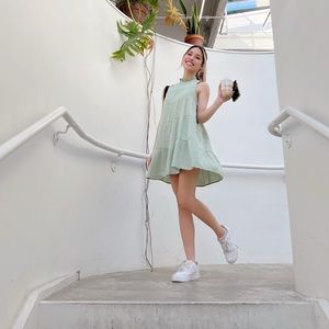 Flowy green dress